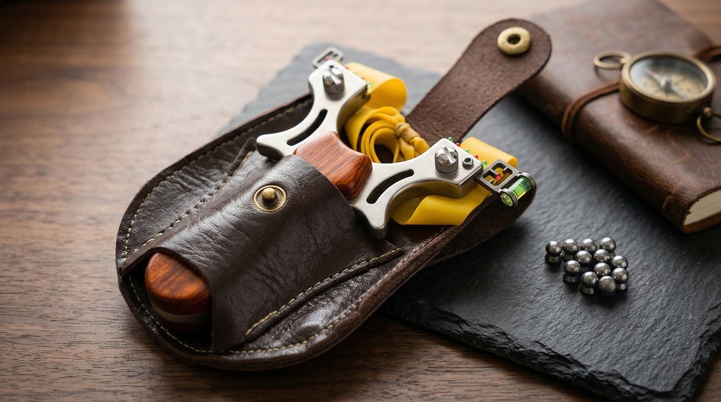 Slingshot with leather case